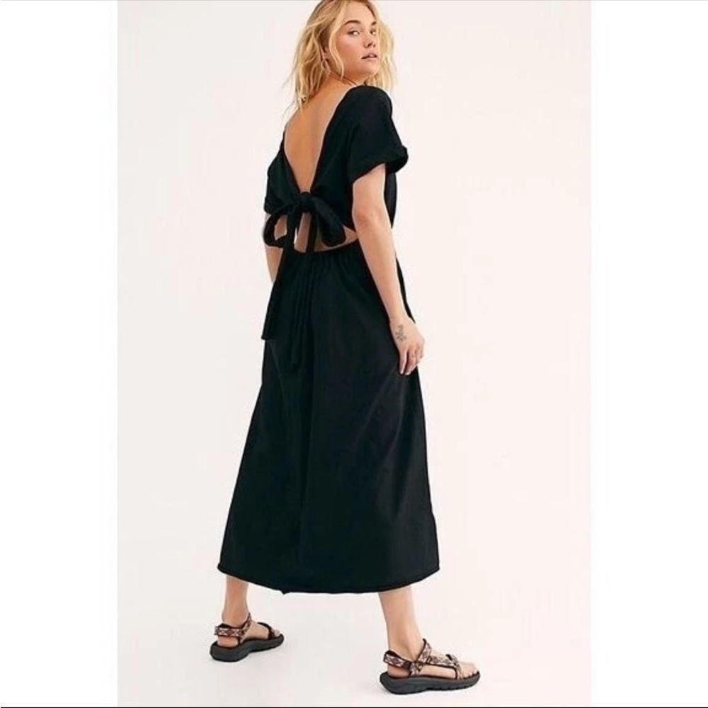 Free People Beach Sorrento Black Midi Dress